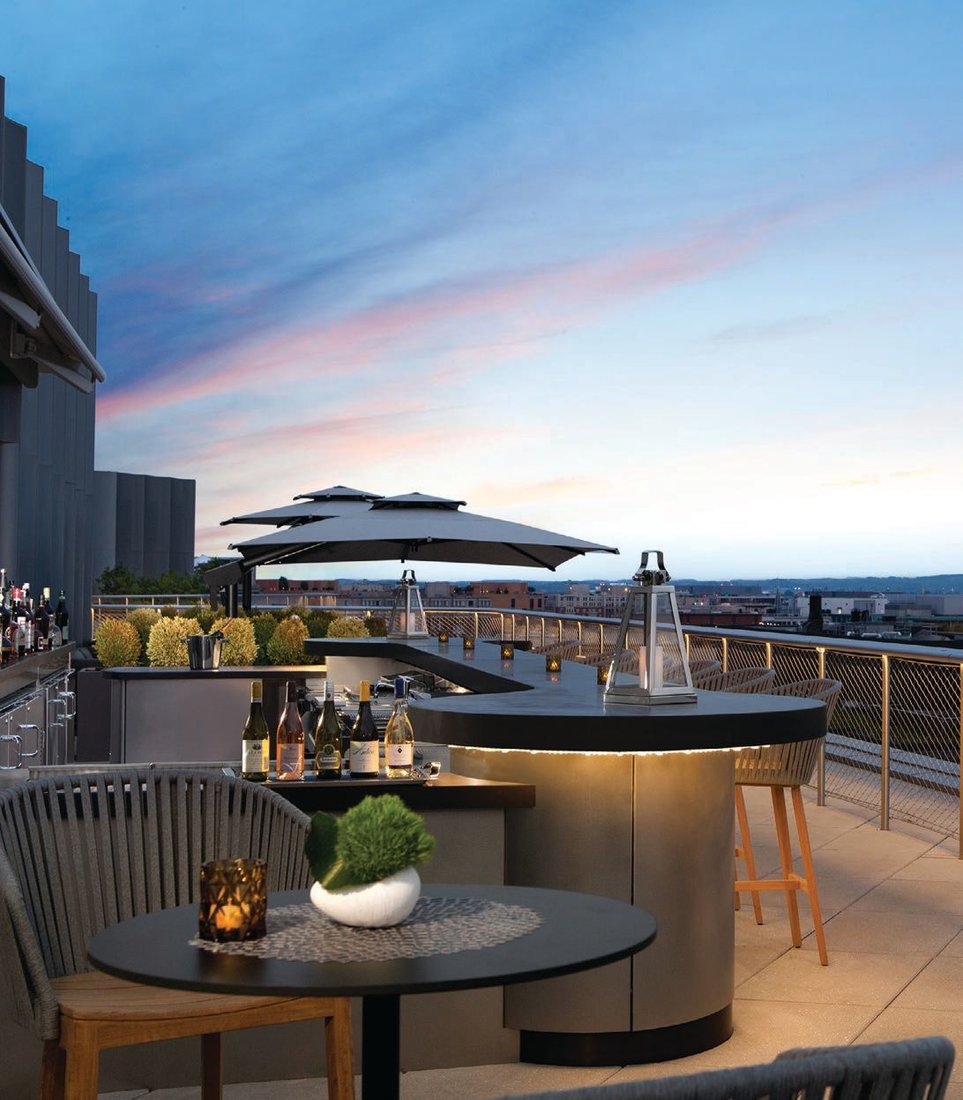 Summit the Rooftop recently reopened at the Conrad Washington, DC, adjacent to CityCenterDC PHOTO COURTESY OF BRANDS