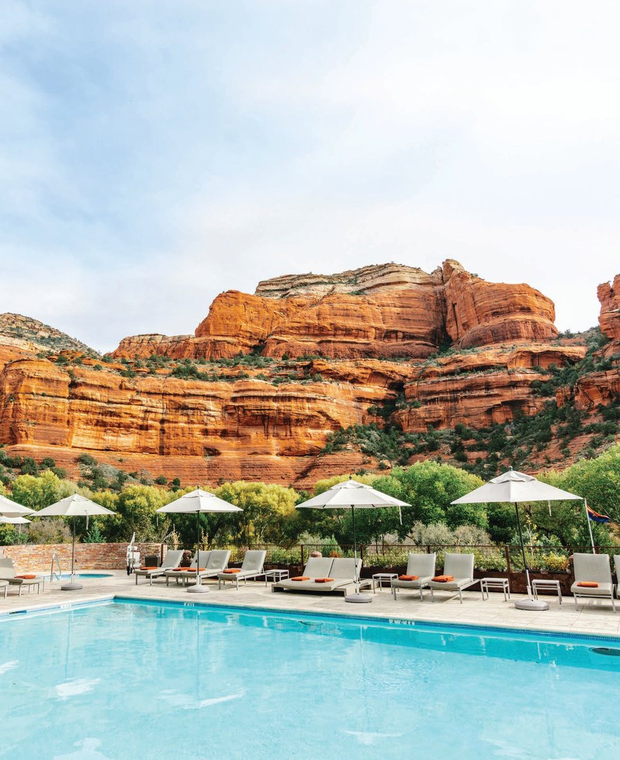 Enchantment Resort sits within Boynton Canyon, a scenic box canyon in the Coconino National Forest, which makes for unbeatable views from the pool deck. PHOTO COURTESY OF ENCHANTMENT RESORT