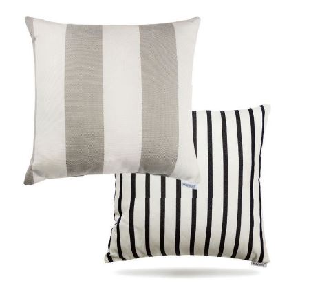 Yardbird’s outdoor pillows, including the Seagull, are 100% solution-dyed acrylic to stand up to the elements; the Lido pillow. PHOTO COURTESY OF YARDBIRD